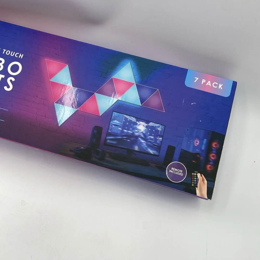 Sarina LED Hexagon Touch Lights 7 Pack SOUND ACTIVATED MULTICOLOR NEW & Sealed